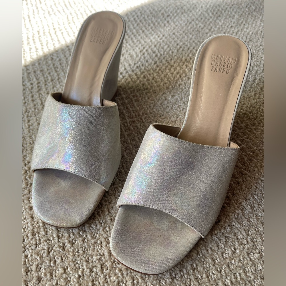 Maryam Nassir Zadeh - opalescent suede mule